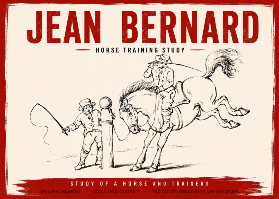 Jean Bernard Horse Training Study No4 - Poster
