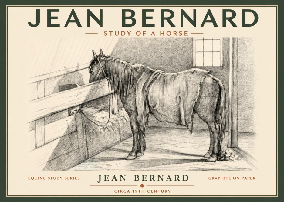 Jean Bernard Study of a Horse XIII No2 - Poster