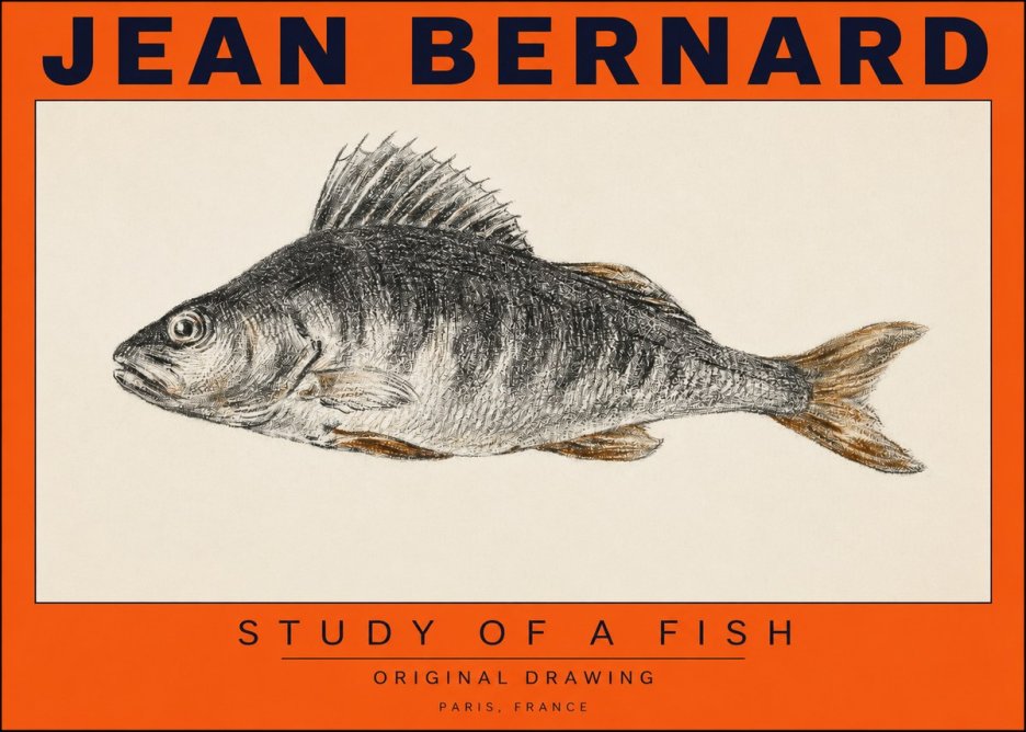 Jean Bernard Study of a Fish IV No2 - Poster