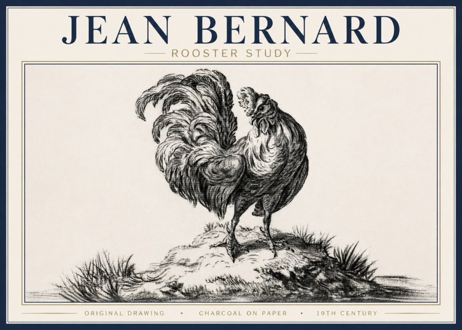 Jean Bernard Study of a Rooster No4 - Poster