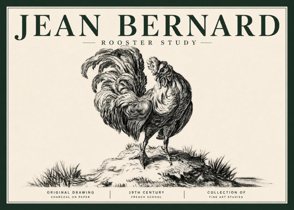 Jean Bernard Study of a Rooster No5 - Poster