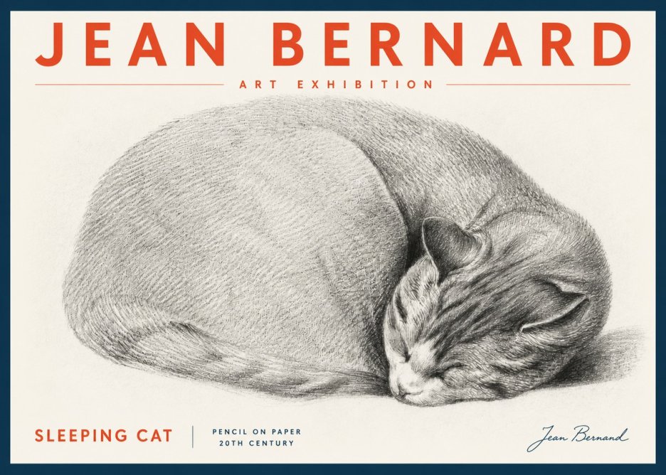 Jean Bernard Sleeping Cat IX No5 - Poster