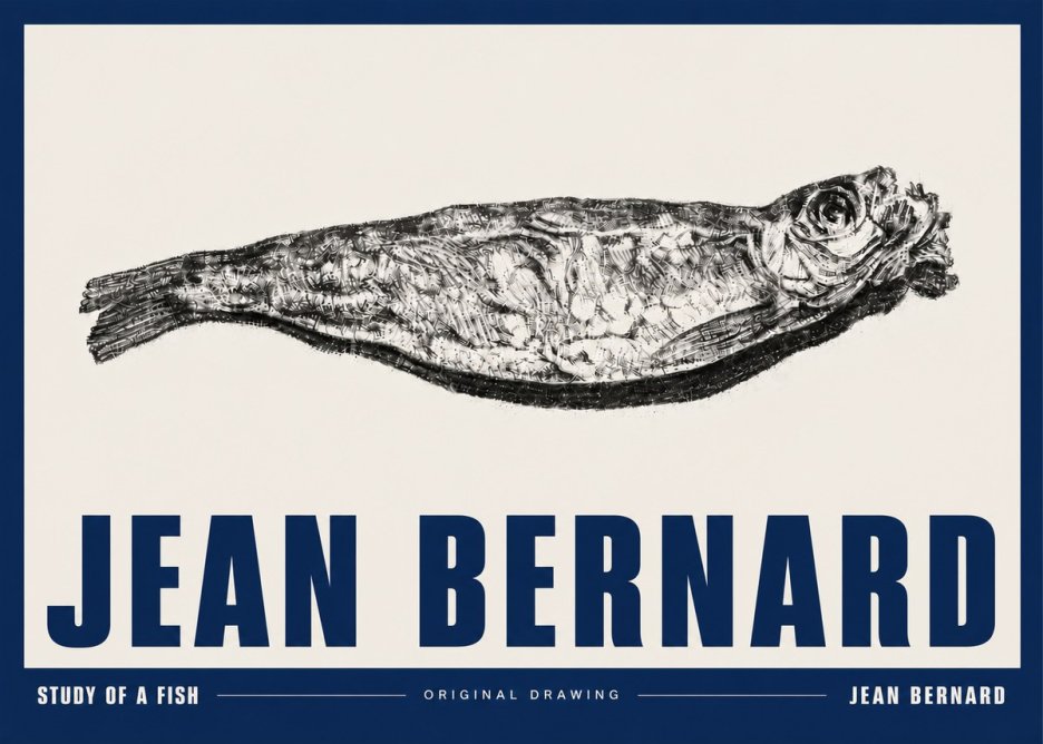 Jean Bernard Study of a Fish V No5 - Poster