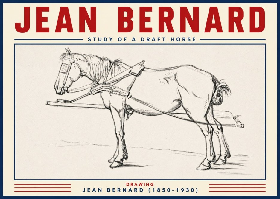 Jean Bernard Study of a Draft Horse II No6 - Poster