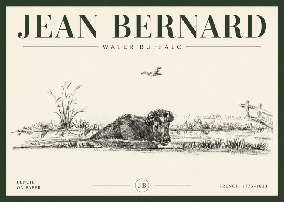 Jean Bernard Study of a Water Buffalo No6 - Poster