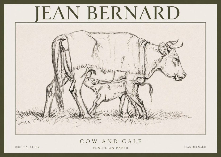 Jean Bernard Cow and Calf II No1 - Poster