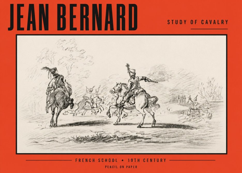 Jean Bernard Study of Cavalry No2 - Poster