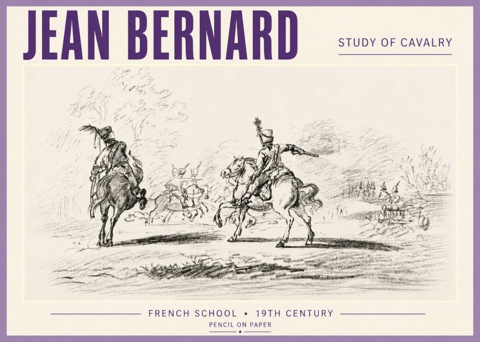 Jean Bernard Study of Cavalry No5 - Poster