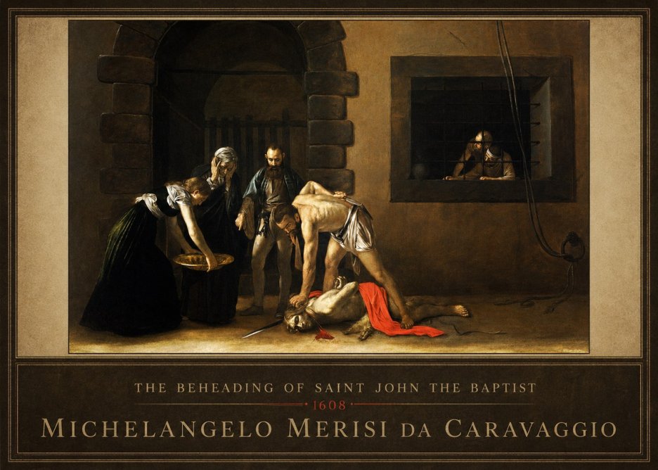 Michelangelo Merisi da Caravaggio The Beheading of Saint John the Baptist No6 - Poster