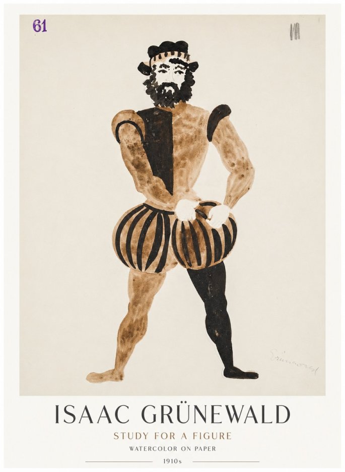 Isaac Grünewald Study for a Figure No1 - Poster