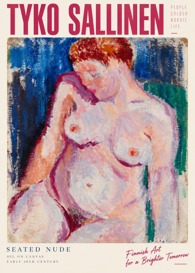 Tyko Sallinen Seated Nude No3 - Poster