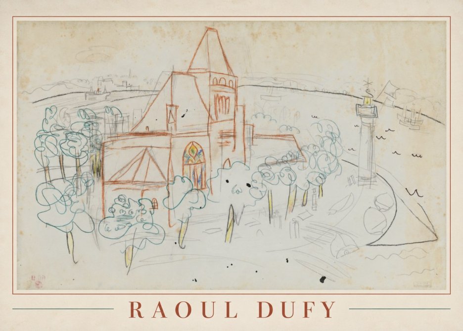 Raoul Dufy Coastal Church and Lighthouse No1 - Poster