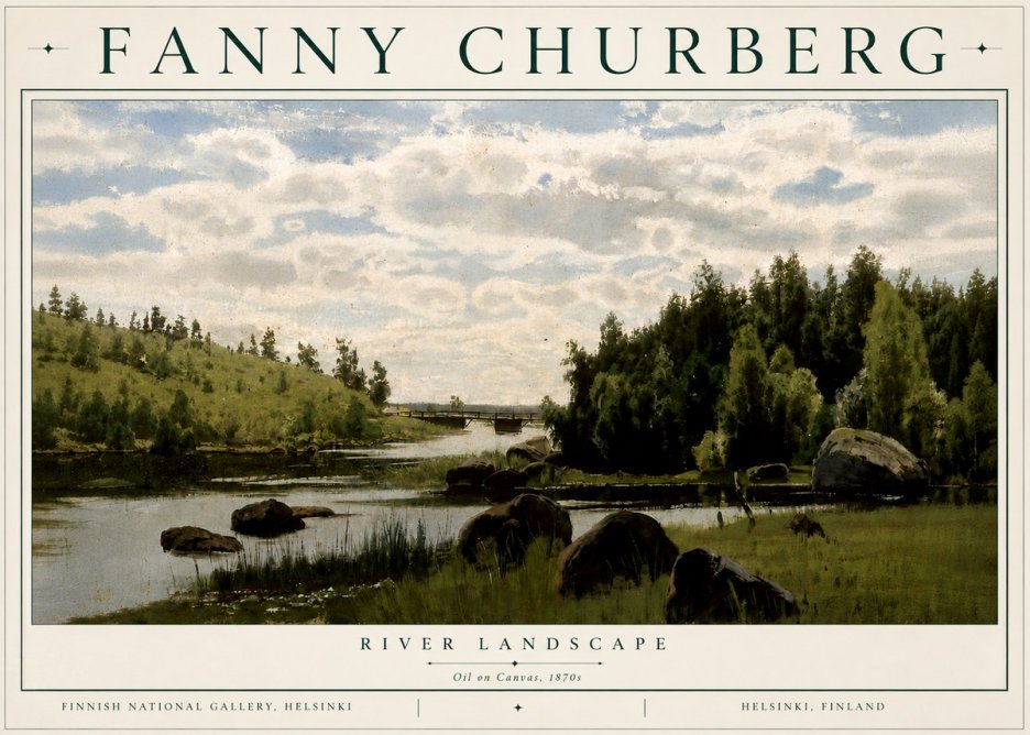 Fanny Churberg River Landscape No6 - Poster