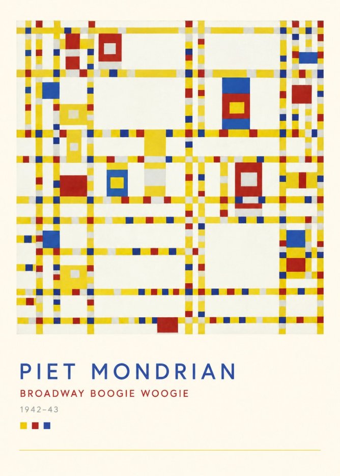 Piet Mondrian Broadway Boogie Woogie No4 - Poster