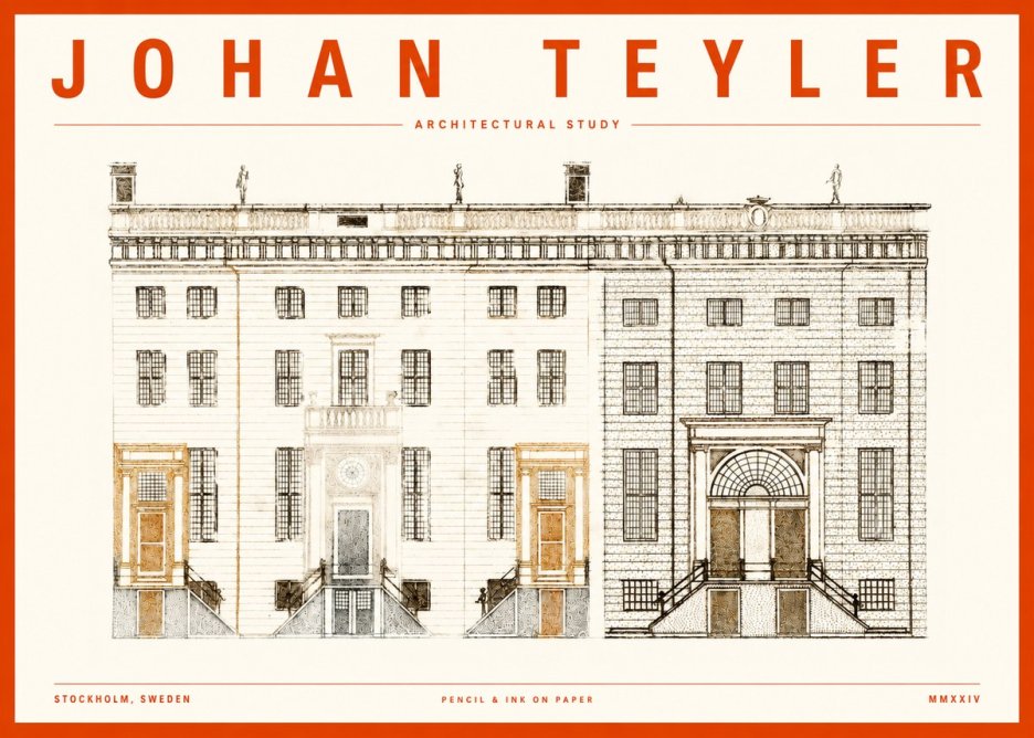 Johan Teyler Elevation Study No2 - Poster