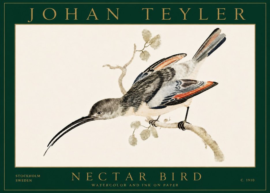 Johan Teyler Nectar Bird No5 - Poster
