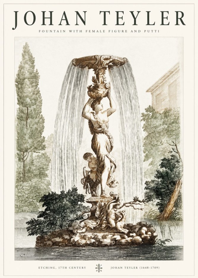 Johan Teyler Fountain with Allegorical Figures No2 - Poster
