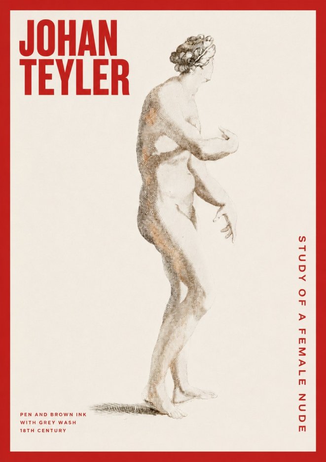 Johan Teyler Study of a Female Nude No2 - Poster