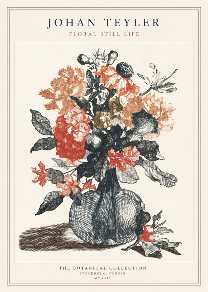 Johan Teyler Floral Still Life II No1 - Poster