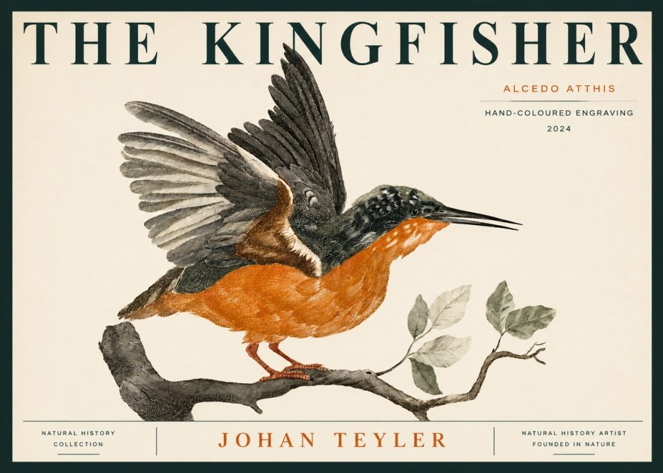 Johan Teyler Kingfisher No5 - Poster
