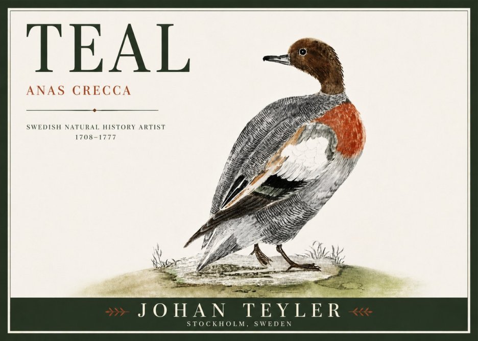 Johan Teyler Teal No4 - Poster