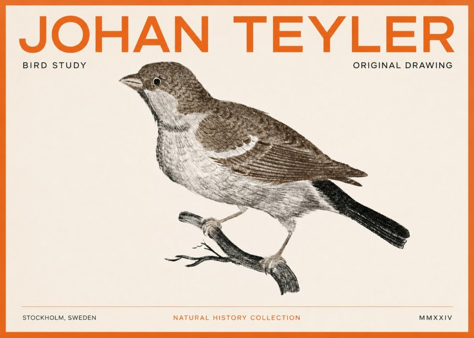 Johan Teyler Bird Study II No3 - Poster