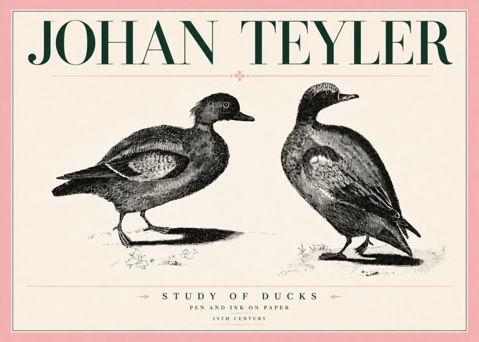 Johan Teyler Study of Ducks No5 - Poster