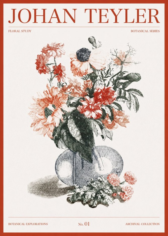 Johan Teyler Floral Study No1 - Poster