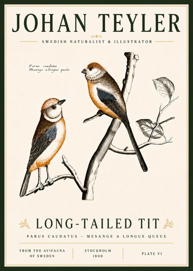 Johan Teyler Long-tailed Tit No6 - Poster