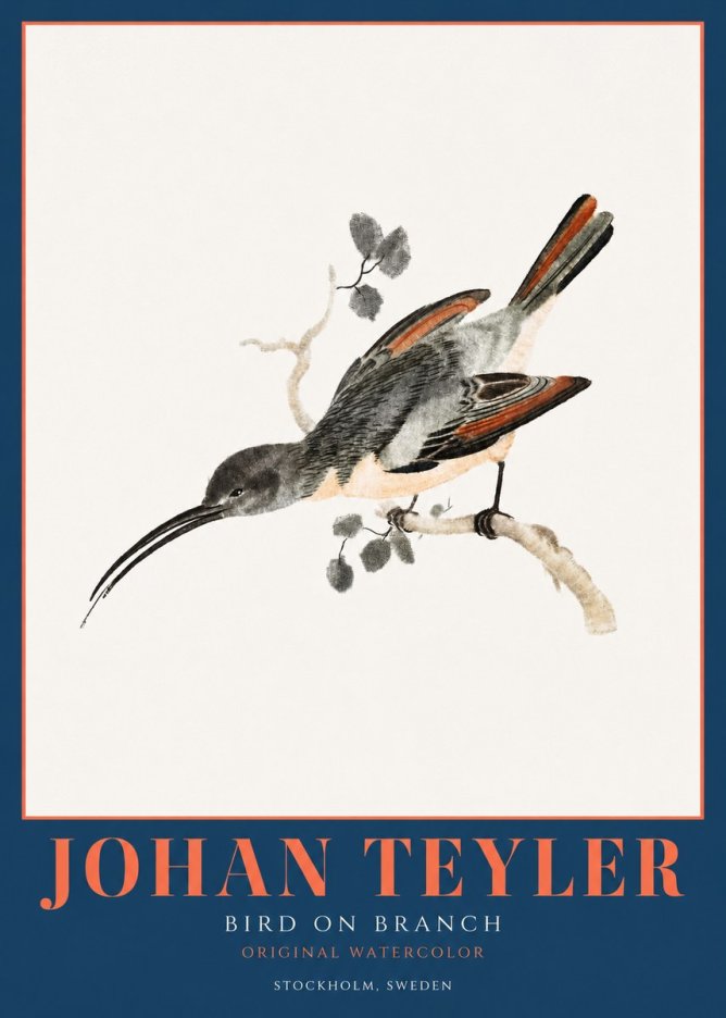 Johan Teyler Bird on Branch II No2 - Poster