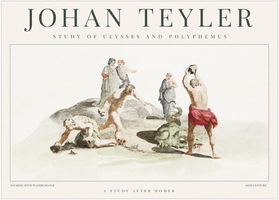 Johan Teyler Study of Ulysses and Polyphemus No1 - Poster