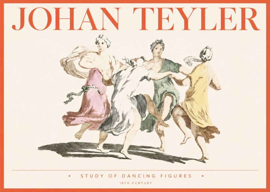 Johan Teyler Study of Dancing Figures No4 - Poster