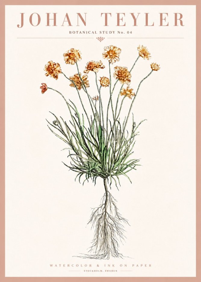 Johan Teyler Botanical Study No. 01 No4 - Poster