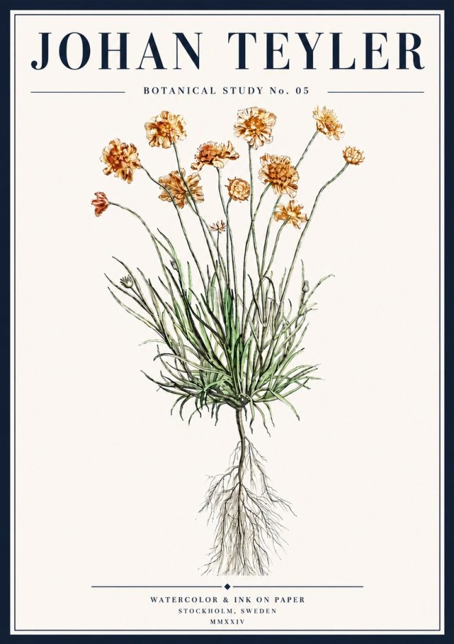 Johan Teyler Botanical Study No. 01 No5 - Poster