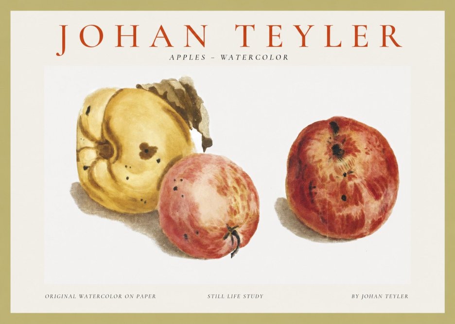 Johan Teyler Apples - Watercolor No1 - Poster