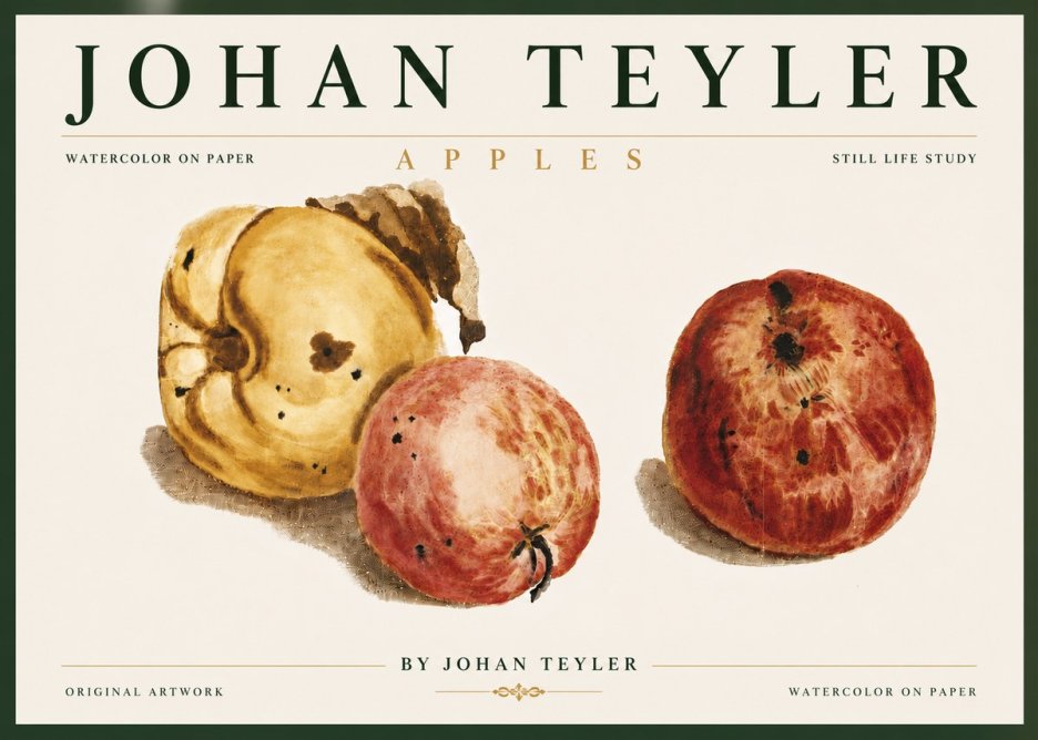 Johan Teyler Apples - Watercolor No6 - Poster