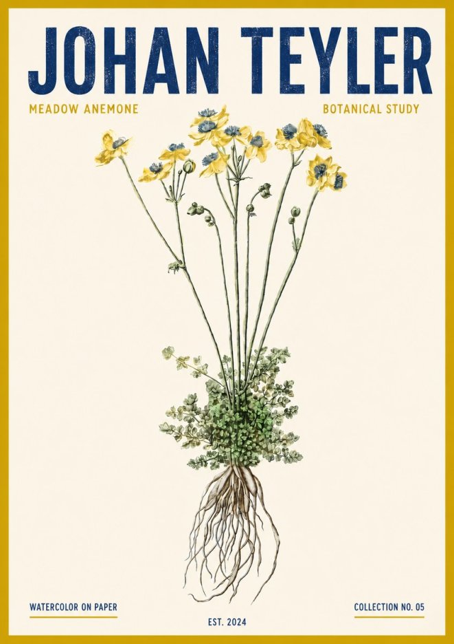 Johan Teyler Meadow Anemone No5 - Poster
