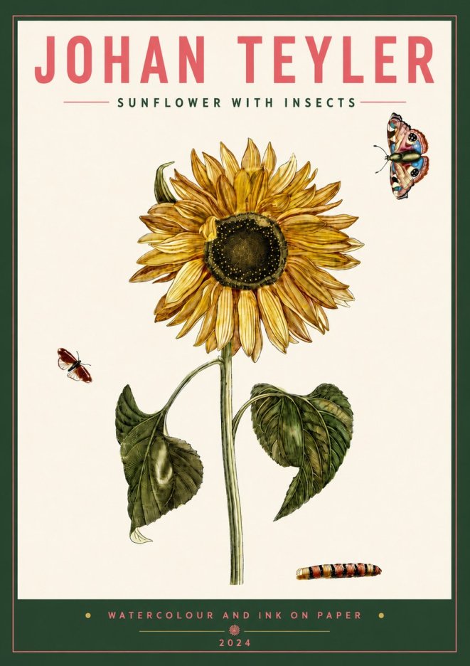 Johan Teyler Sunflower with Insects No5 - Poster