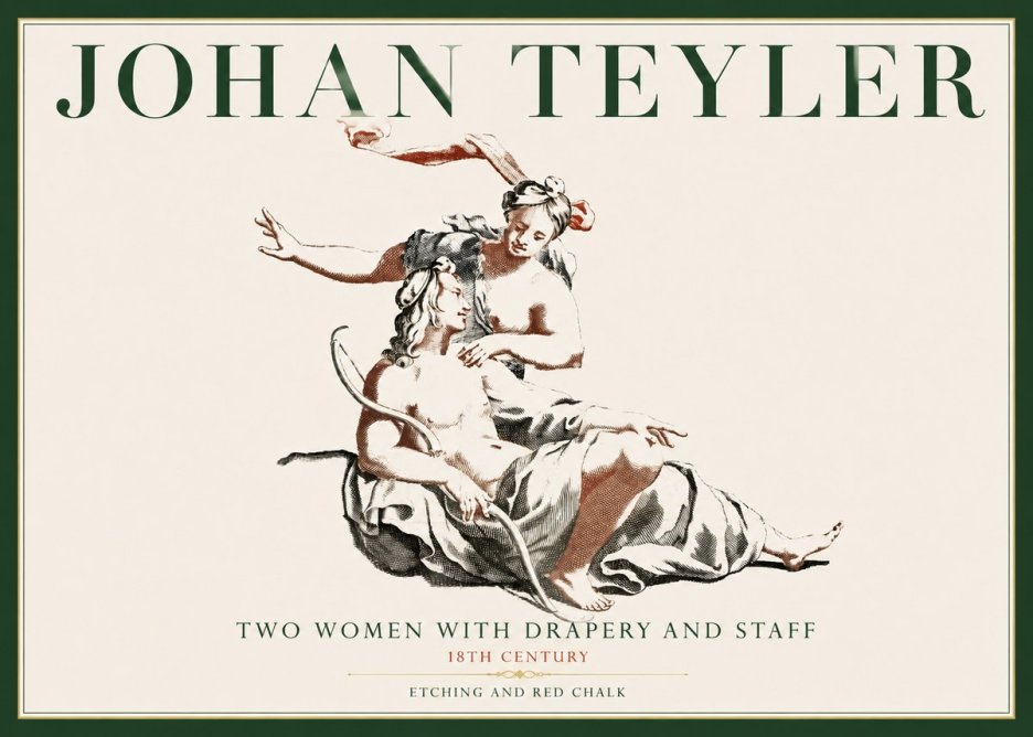 Johan Teyler Two Women with Drapery and Staff No4 - Poster