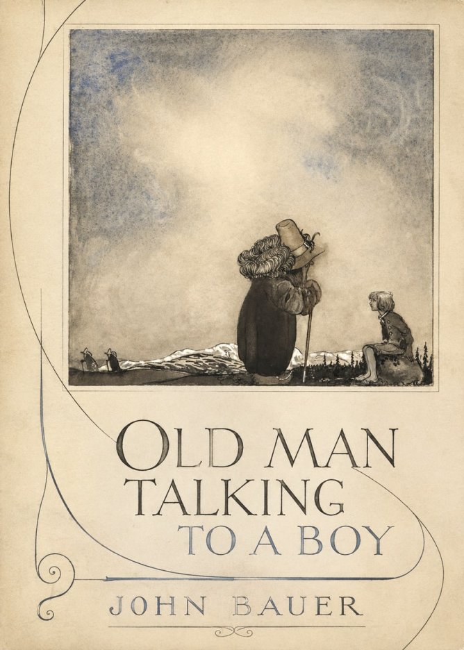 John Bauer Old Man Talking to a Boy No5 - Poster