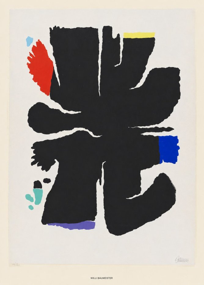 Willi Baumeister Abstract Composition No5 - Poster