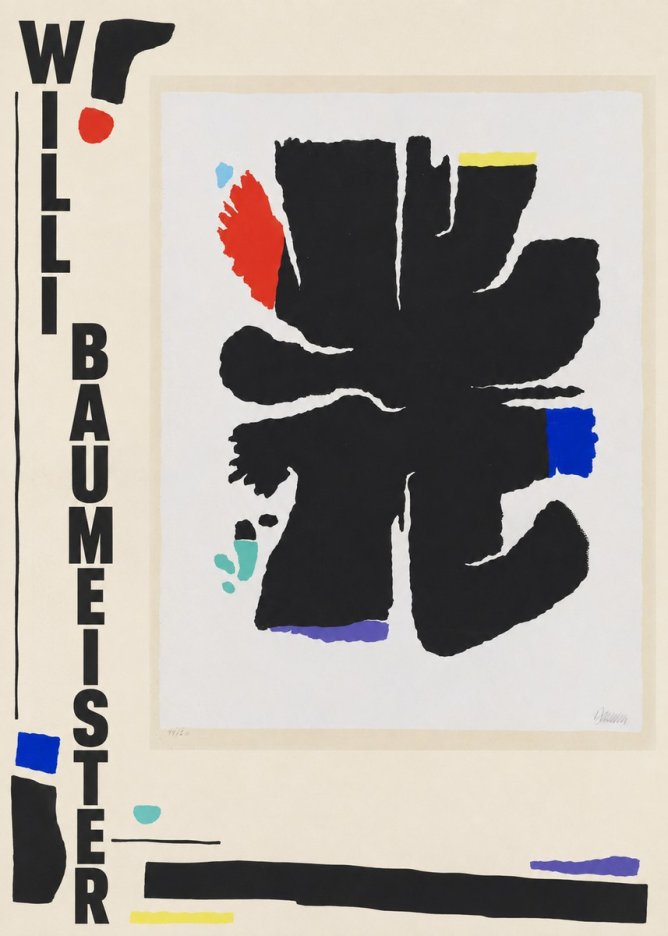 Willi Baumeister Abstract Composition No6 - Poster