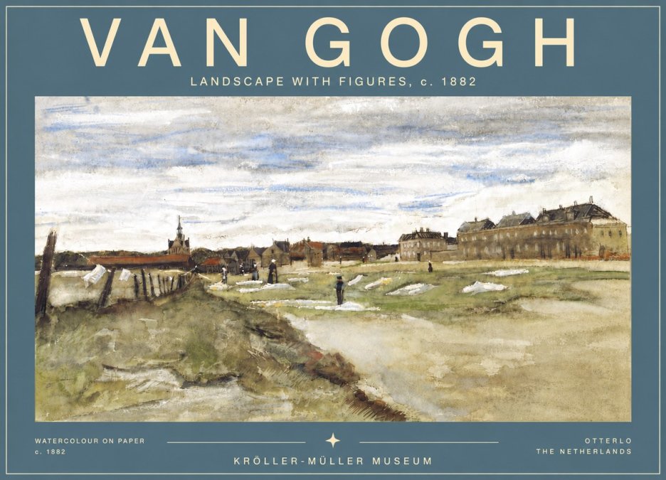 Van Gogh Landscape with Figures No6 - Poster