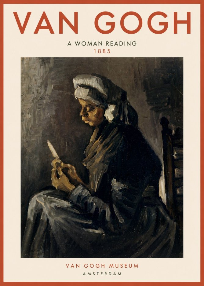 Van Gogh A Woman Reading No4 - Poster