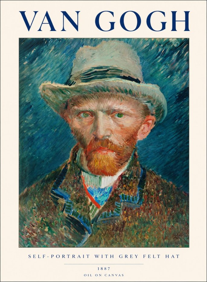 Van Gogh Self-portrait with Grey Felt Hat I No1 - Poster