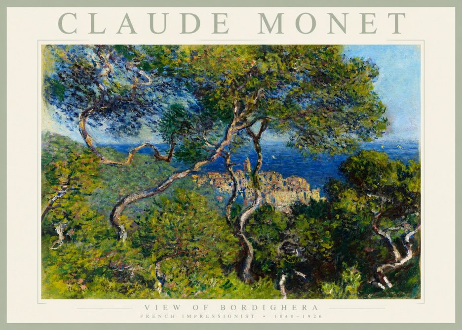 Monet View of Bordighera No3 - Poster
