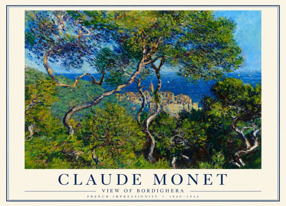 Monet View of Bordighera No4 - Poster