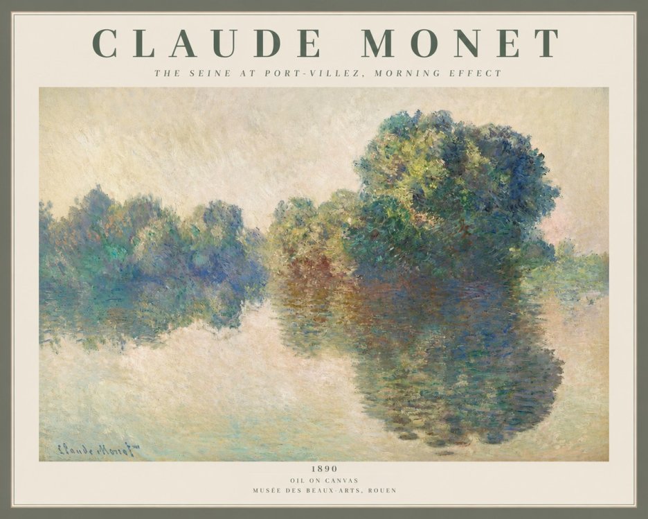 Monet The Seine at Port-villez, Morning Effect No2 - Poster