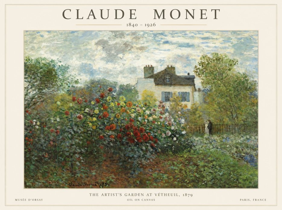 Monet The Artist's Garden at Vétheuil, 1879 No1 - Poster