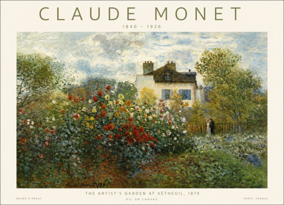 Monet The Artist's Garden at Vétheuil, 1879 No4 - Poster